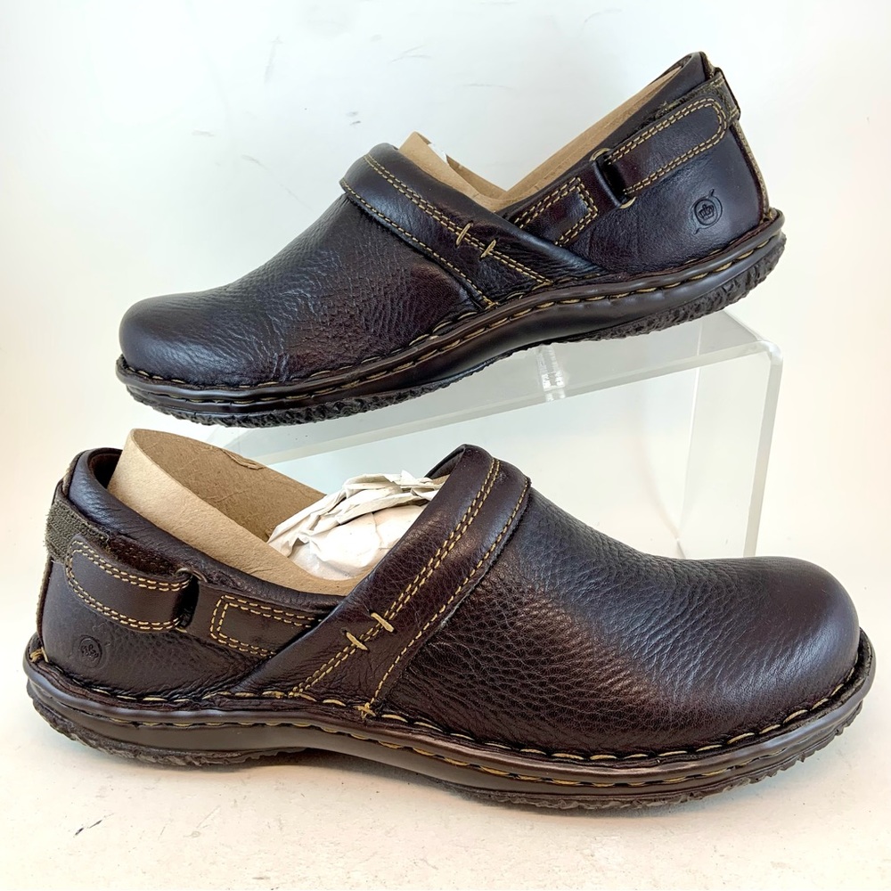 Born NIB NEW Dark Brown Leather Adjustable Lina W82043 Loafers, size 10 EU 42 - Picture 5 of 13